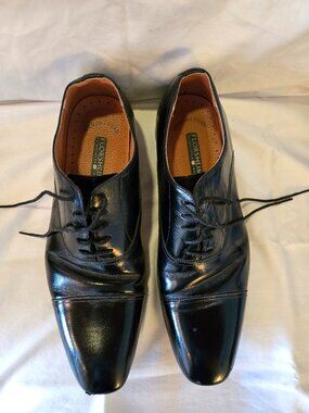 Florsheim black leather cap toe dress shoes men’s size 12D